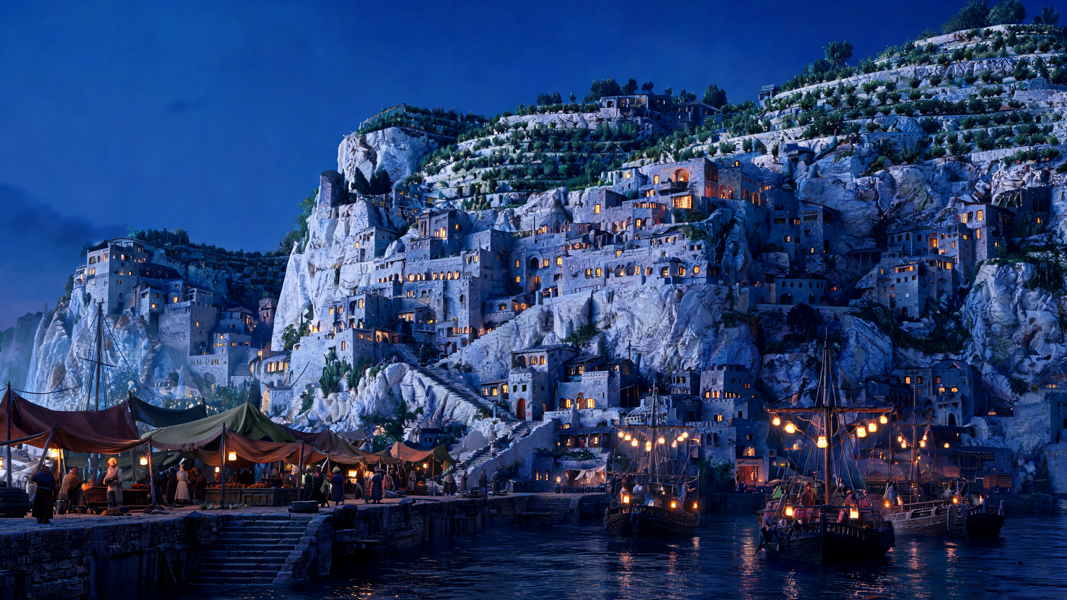 Cliffside orchard harbor example preview
